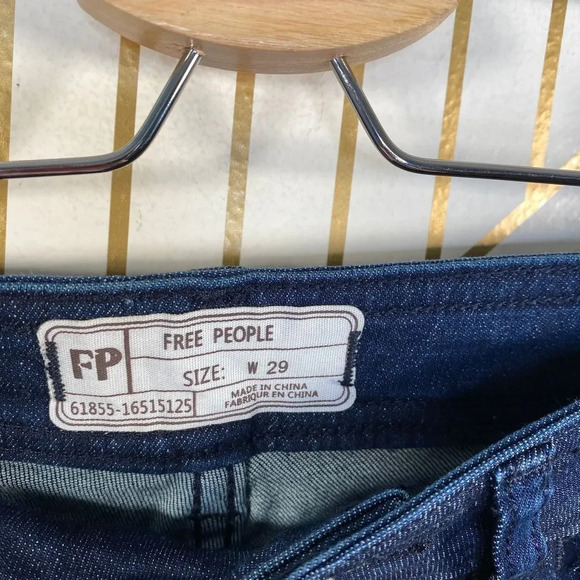 Free People So Chic Biker‎ Denim Short Rinse Cobalt - Picture 7 of 11